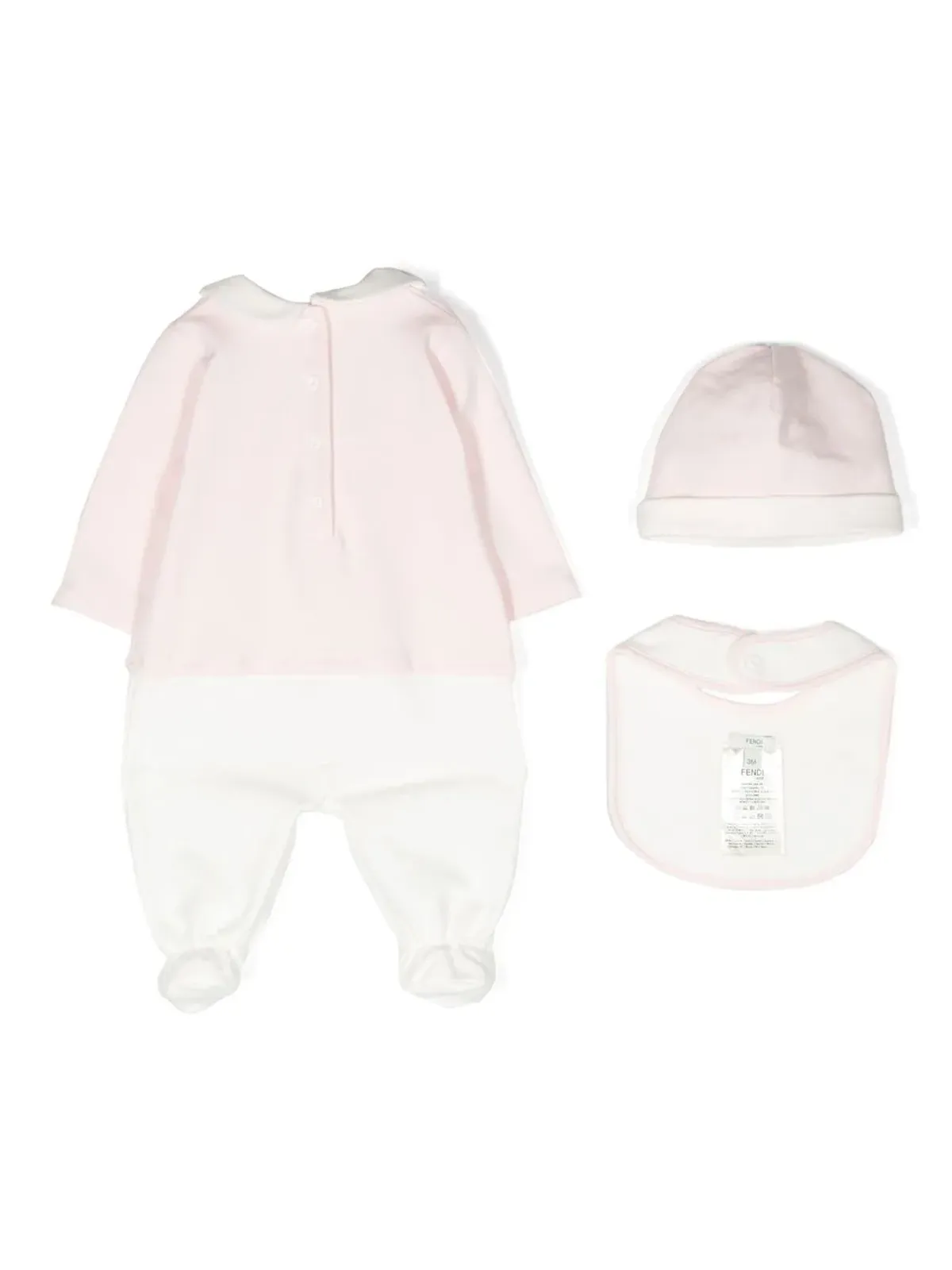 Fendi Kids 刺繍ロゴ入りベビーロンパースセット - 画像2