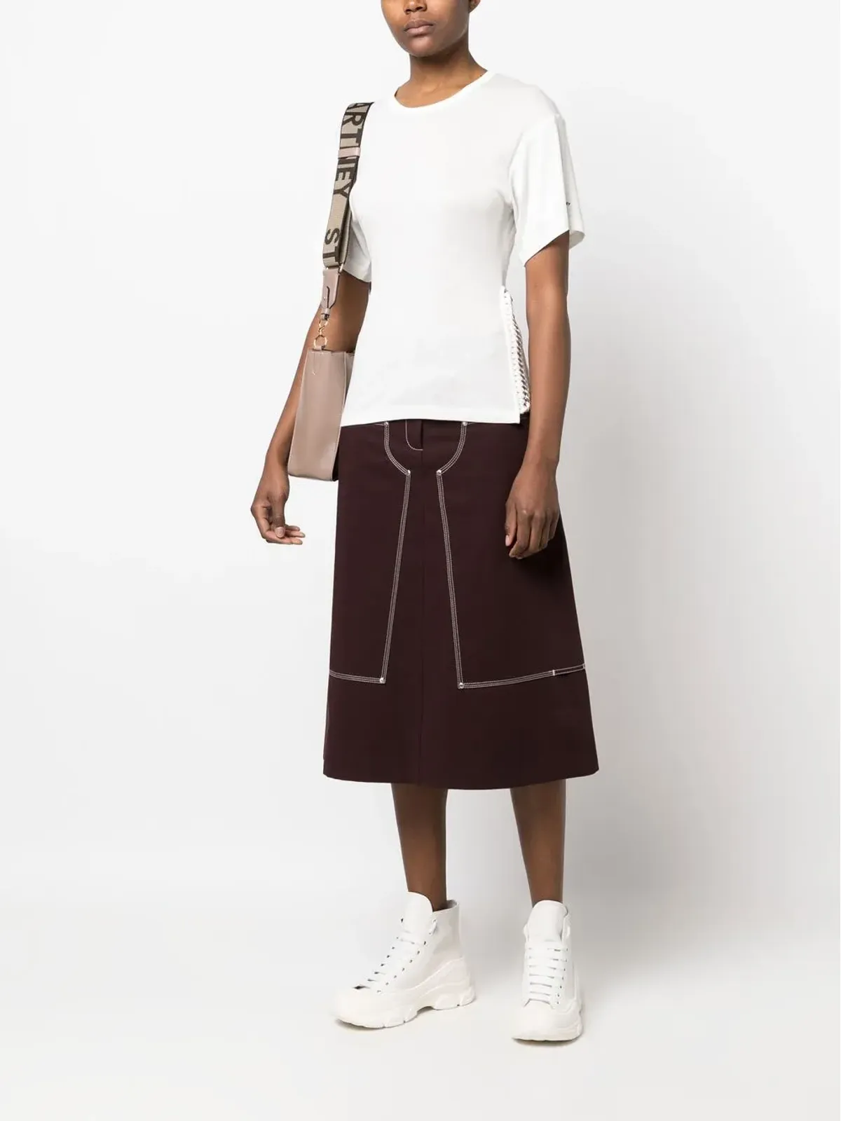 Stella McCartney チェーンリンクディテール半袖Tシャツ - White - 画像2