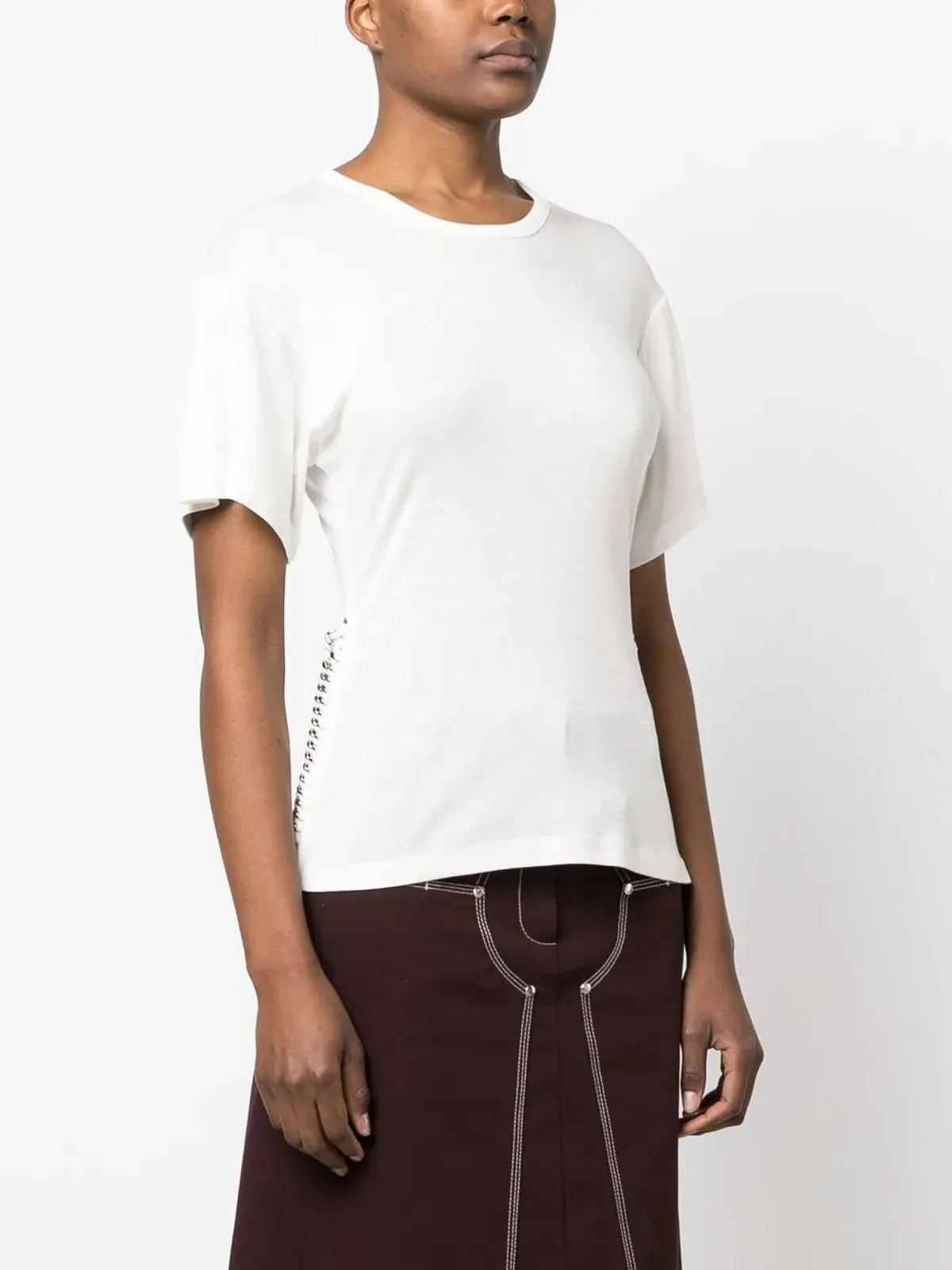 Stella McCartney チェーンリンクディテール半袖Tシャツ - White - 画像3