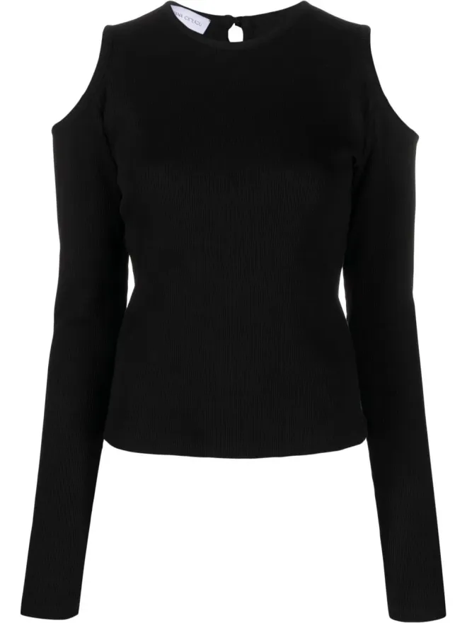 Ioana Ciolacu Ioana Ciolacu カットアウト・コールドショルダートップの商品画像