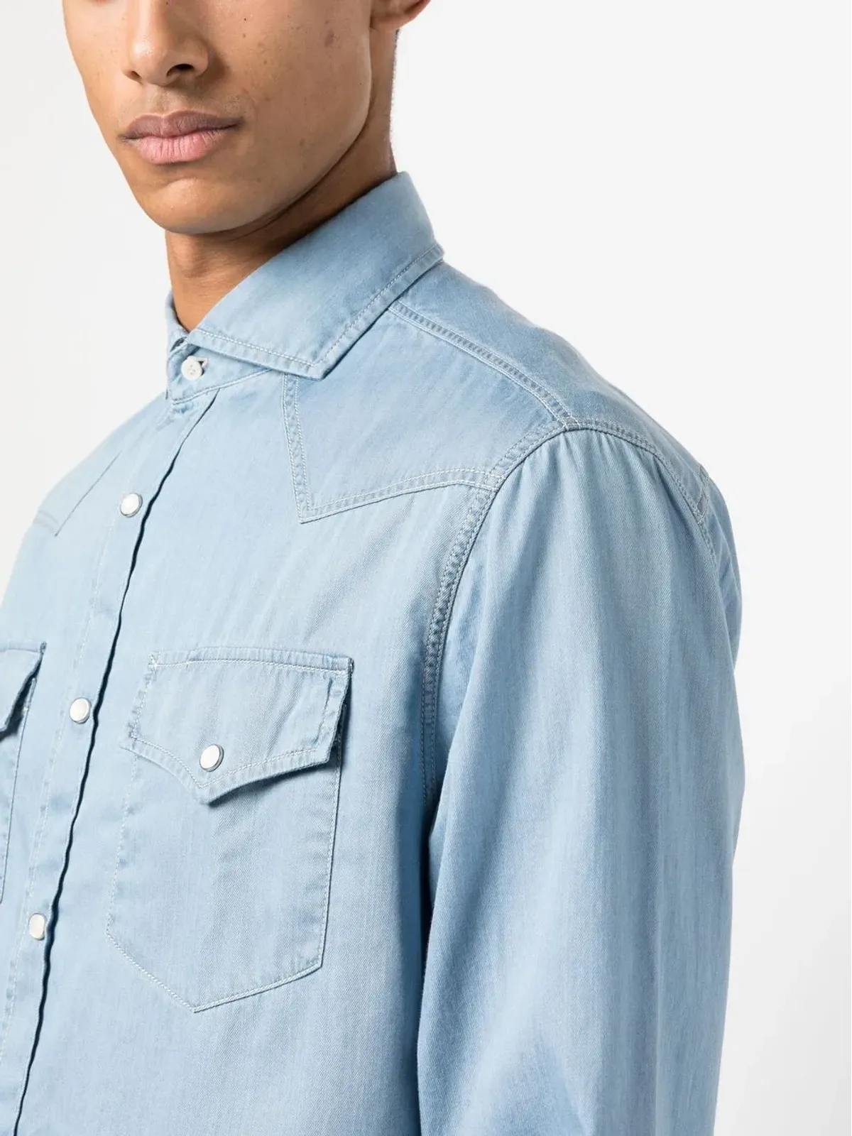 Brunello Cucinelli ボタンアップ デニムシャツ - 画像5