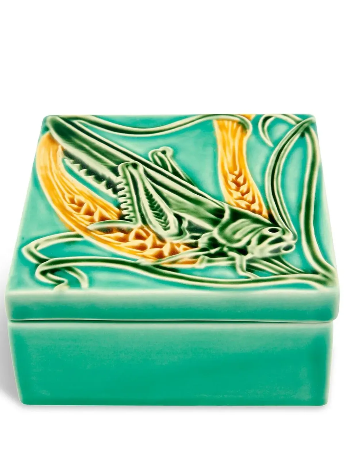 Bordallo Pinheiro Azulejo Grasshopper Box - Green - 画像1