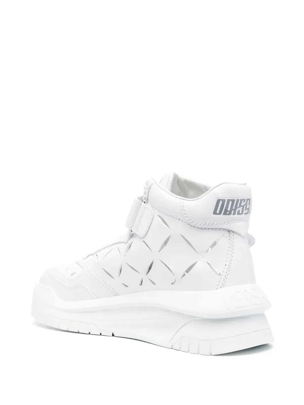 Versace ハイトップレザースニーカー ホワイト - 画像3