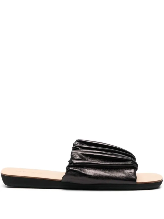 Jil Sander Jil Sander レザー ギャザー付きスライドの商品画像