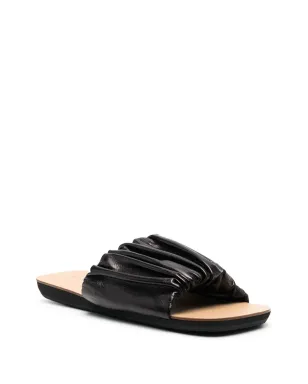 Jil Sander レザー ギャザー付きスライド - サムネイル2
