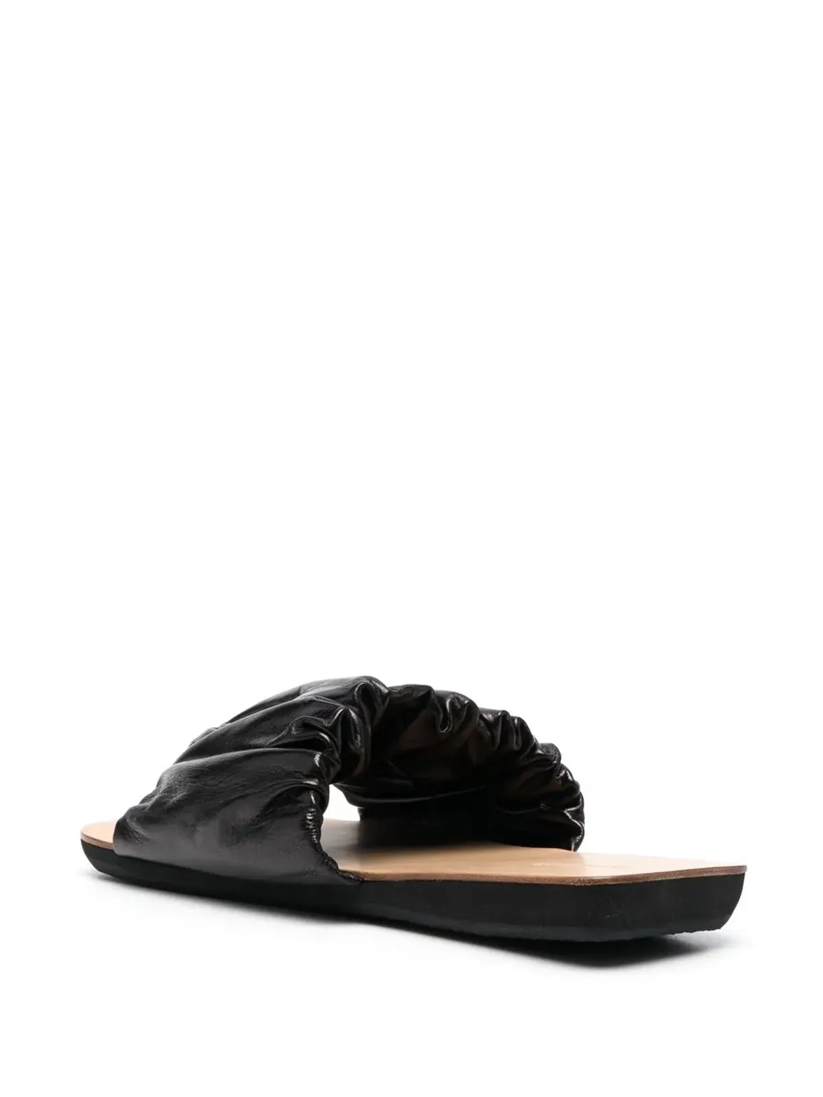 Jil Sander レザー ギャザー付きスライド - 画像3