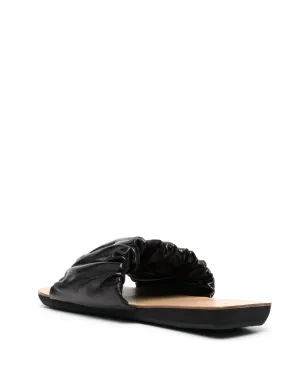 Jil Sander レザー ギャザー付きスライド - サムネイル3