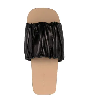 Jil Sander レザー ギャザー付きスライド - サムネイル4