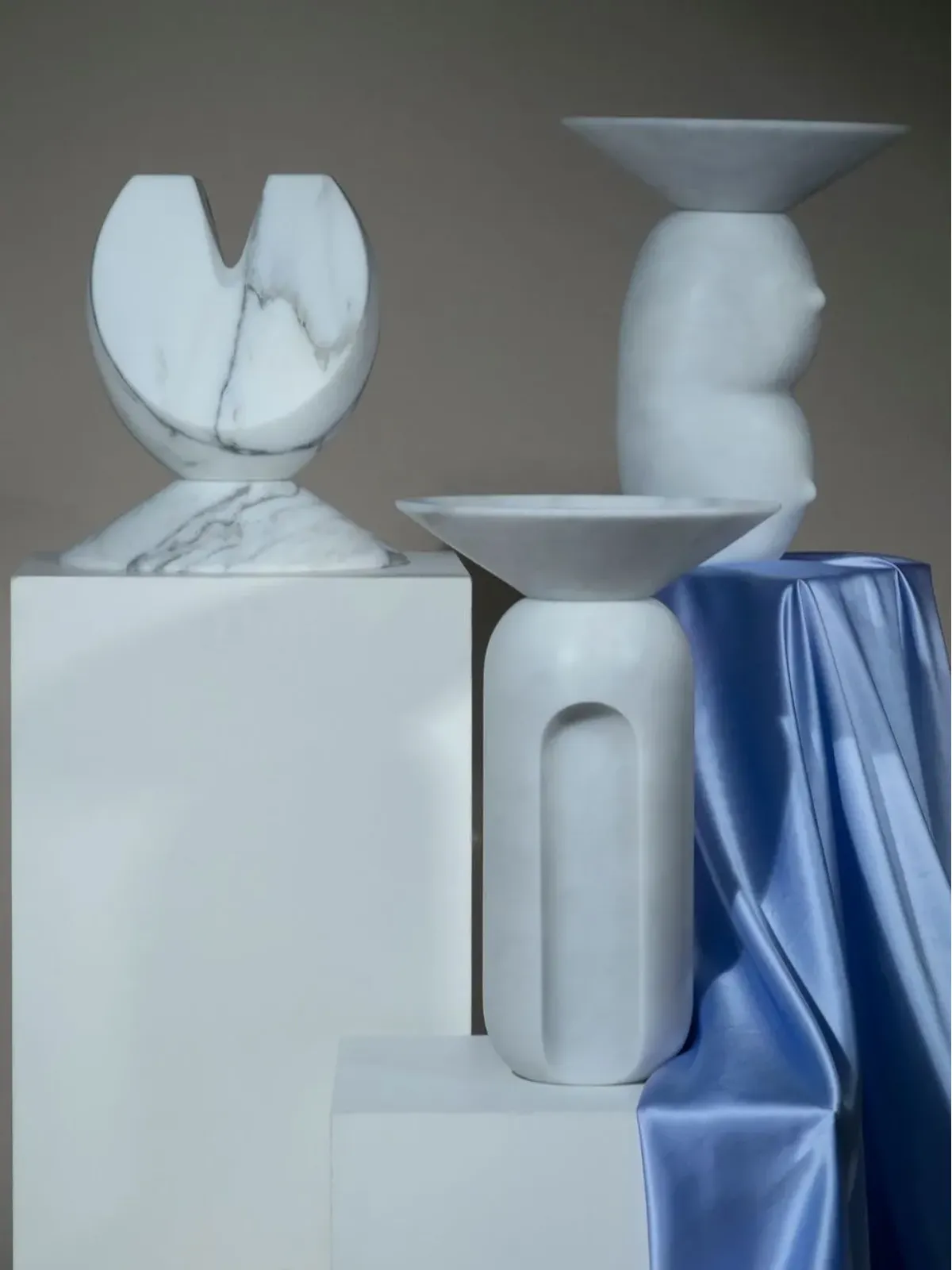Bloc Studios Clelia Sculpted Marble Vase - 画像5