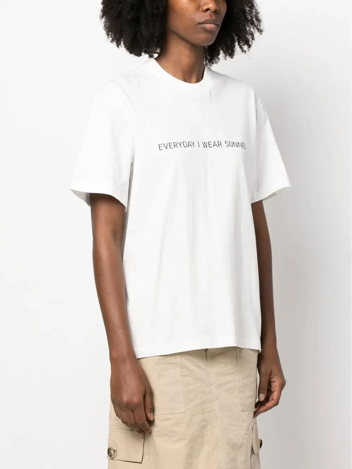 Sunnei スローガンプリント コットンTシャツ - 画像3