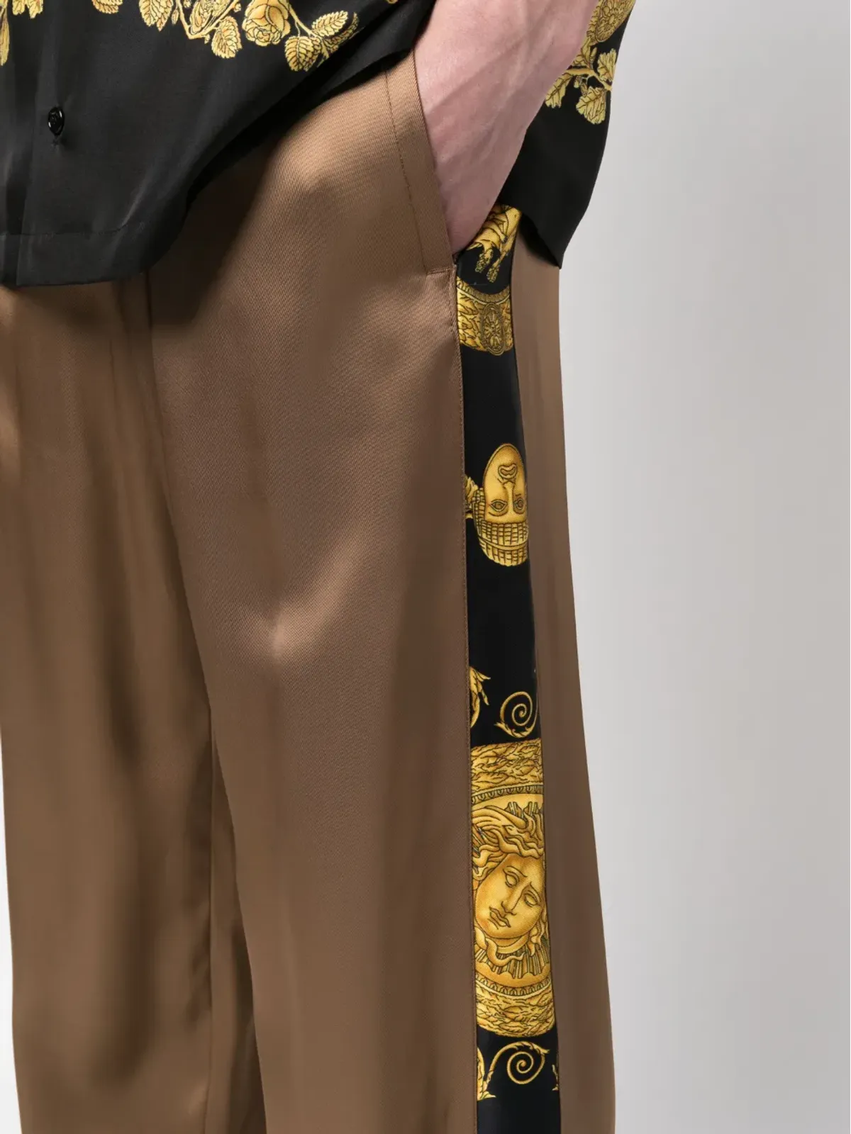 Versace バロッコ柄 ワイドレッグパンツ - ブラウン - 画像5