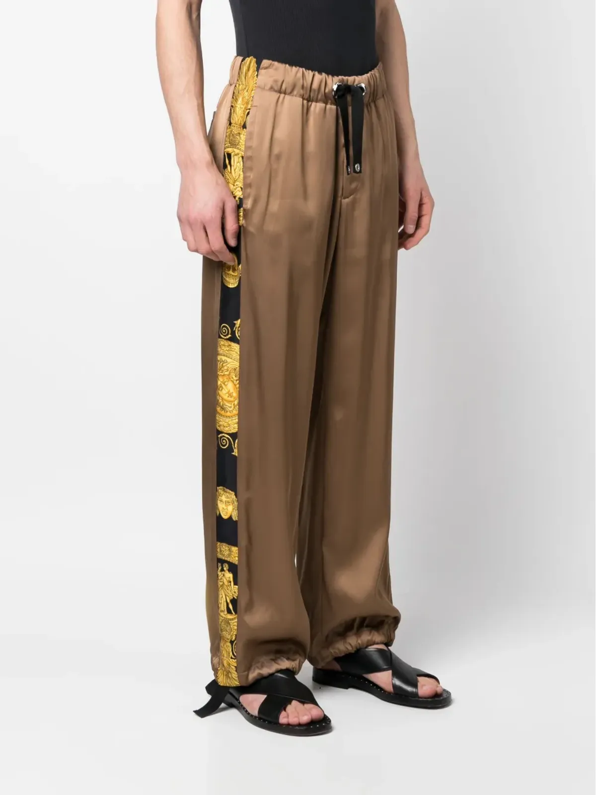 Versace バロッコ柄 ワイドレッグパンツ - ブラウン - 画像3