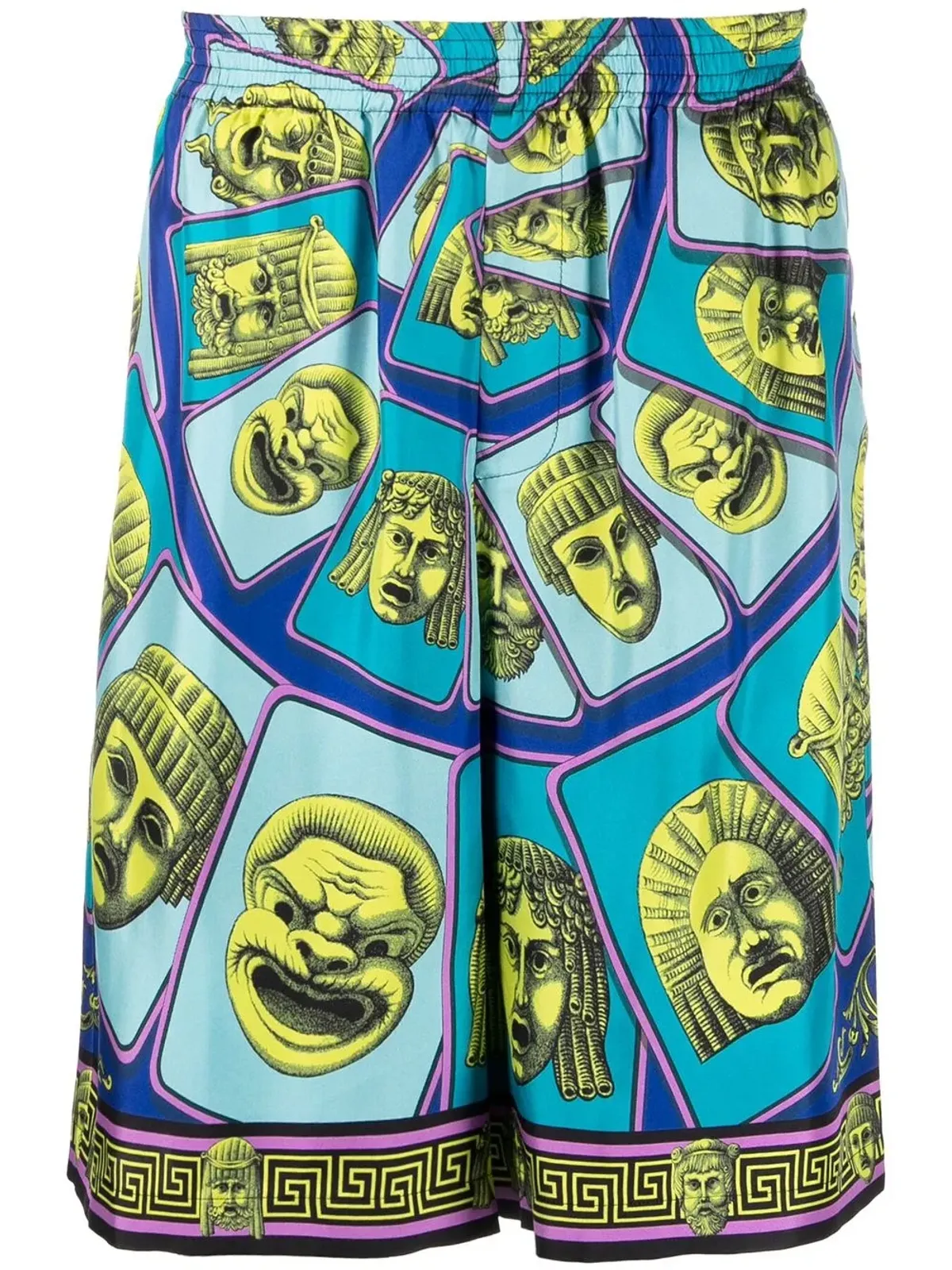 Versace Le Maschereプリント シルクショーツ - 画像1