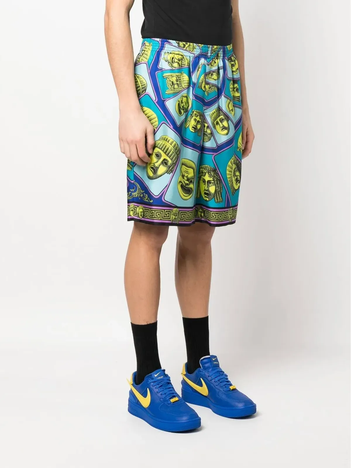 Versace Le Maschereプリント シルクショーツ - 画像3