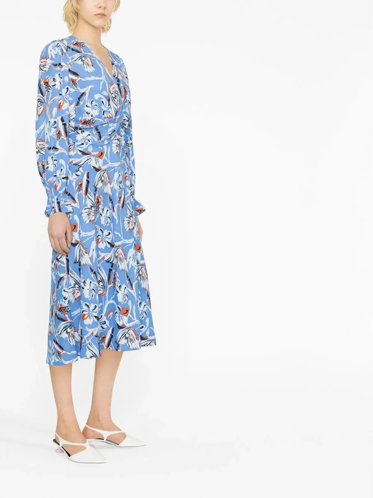 DVF Diane von Furstenberg Anaba 花柄プリント ギャザー ドレス - 画像3