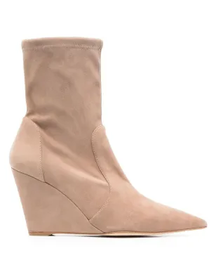 Stuart Weitzman 160mm concealed-wedge アンクルブーツ - Neutrals - サムネイル1