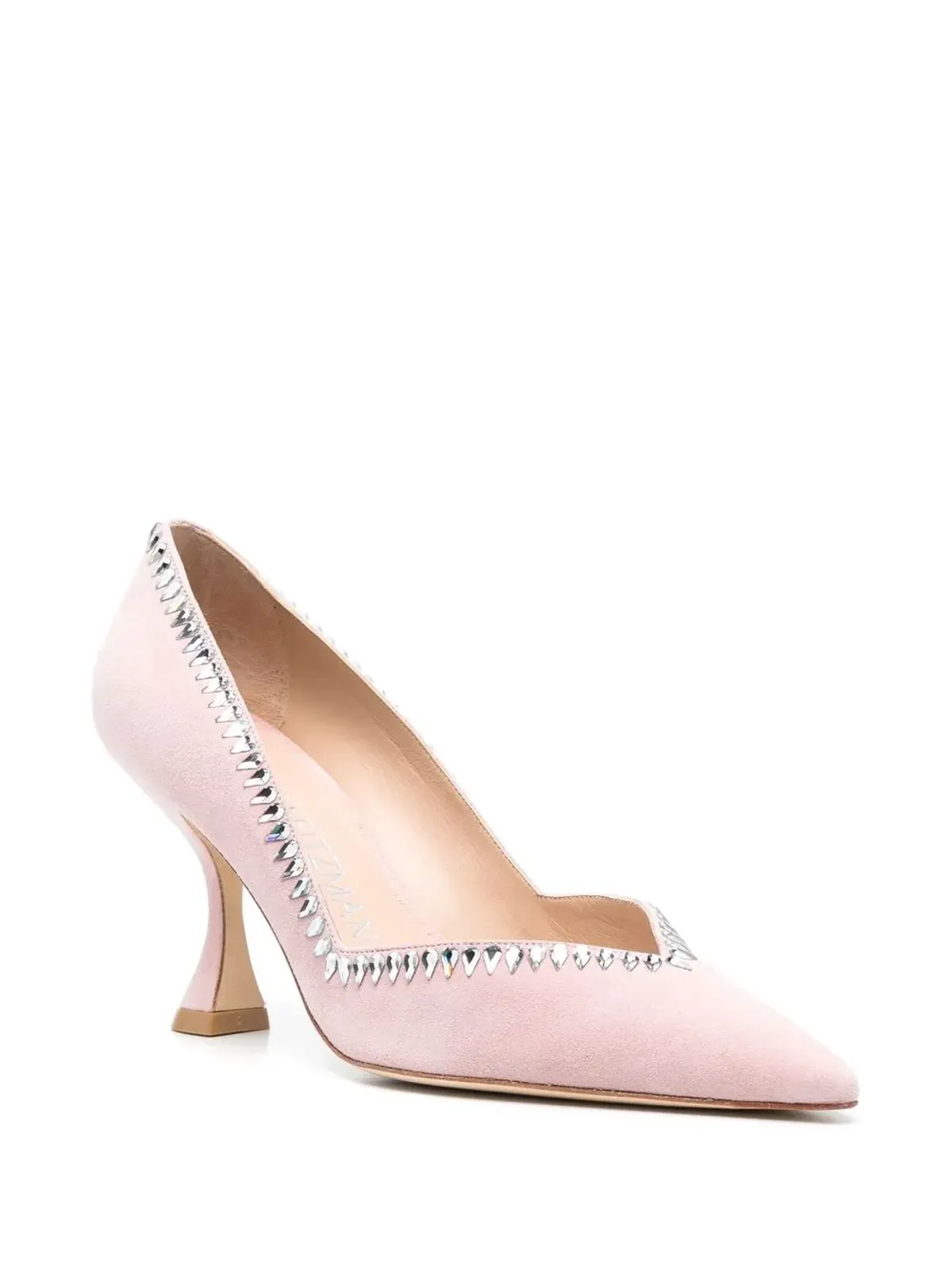 Stuart Weitzman 70mmスエードクリスタル装飾パンプス - 画像2