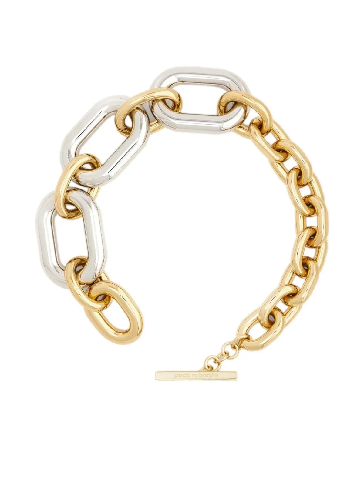 Rabanne XL Link シルバーとゴールドトーン ネックレス - 画像3