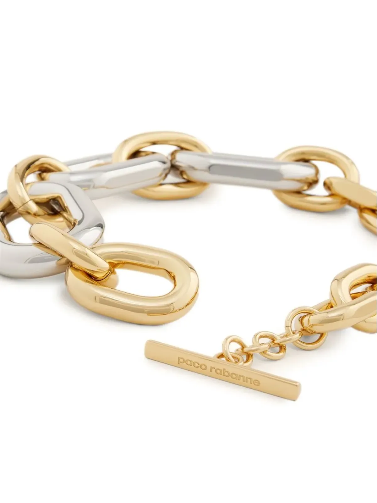 Rabanne XL Link シルバーとゴールドトーン ネックレス - 画像4