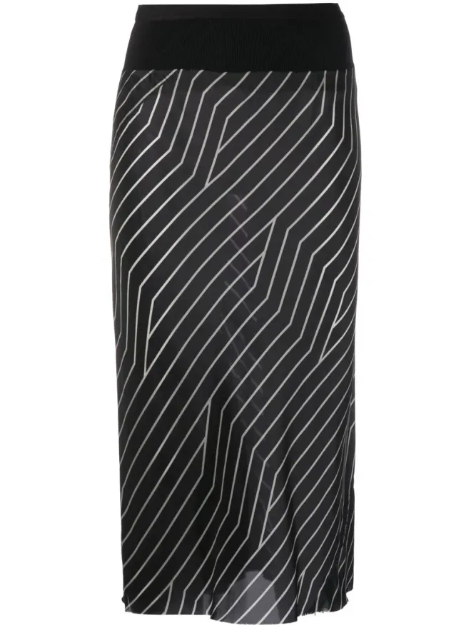 Rick Owens Rick Owens マルチウェイストライプ ミディスカートの商品画像