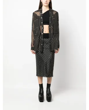 Rick Owens マルチウェイストライプ ミディスカート - サムネイル2