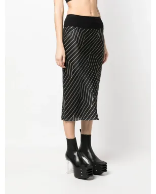 Rick Owens マルチウェイストライプ ミディスカート - サムネイル3
