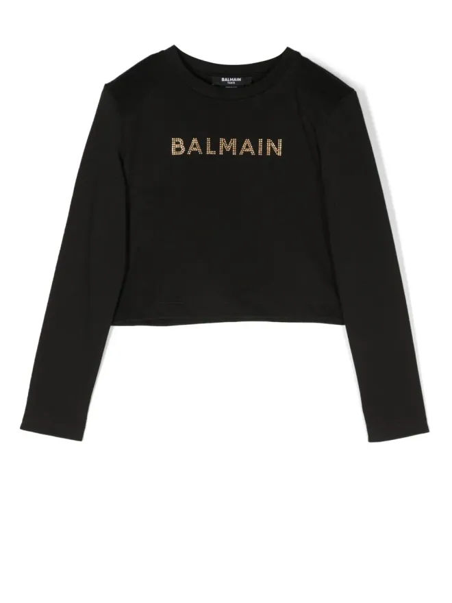 Balmain Kids Balmain Kids コットン ロゴ入り Tシャツ - ブラックの商品画像