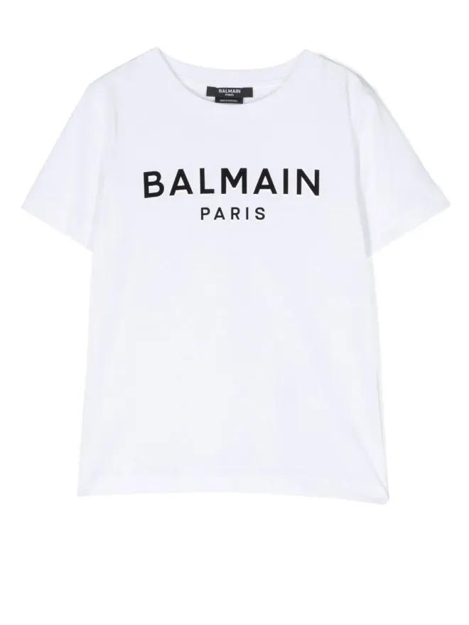 Balmain Kids Balmain Kids フロックドロゴ コットンTシャツ（ホワイト）の商品画像