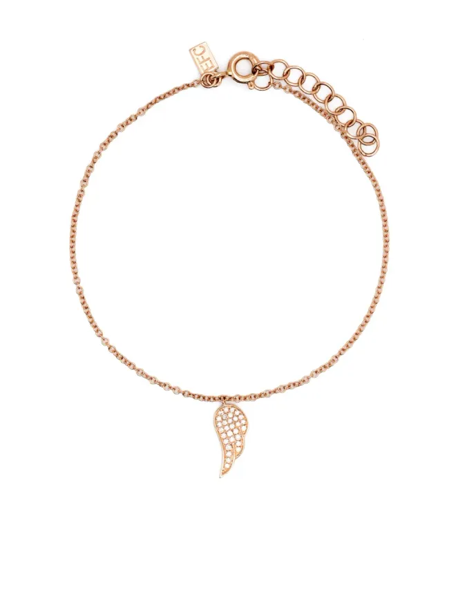 EF COLLECTION Ef Collection エフコレクション 14K ローズゴールド アンジェルウィング ダイヤモンド ブレスレット（ピンク）の商品画像