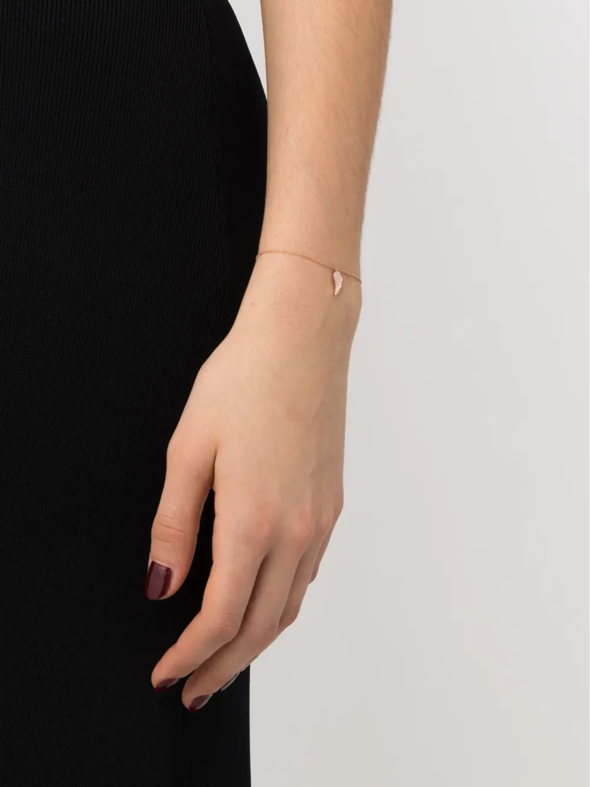 Ef Collection エフコレクション 14K ローズゴールド アンジェルウィング ダイヤモンド ブレスレット（ピンク） - 画像2