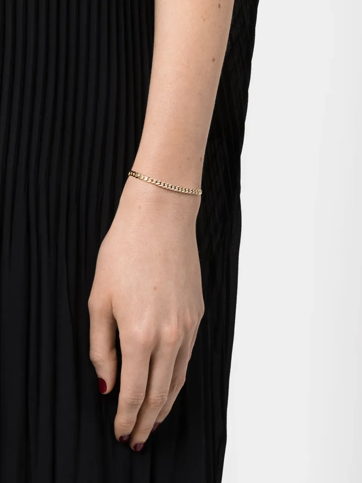 Ef Collection 14K イエローゴールド ダイヤモンド カーブチェーン ブレスレット - 画像2