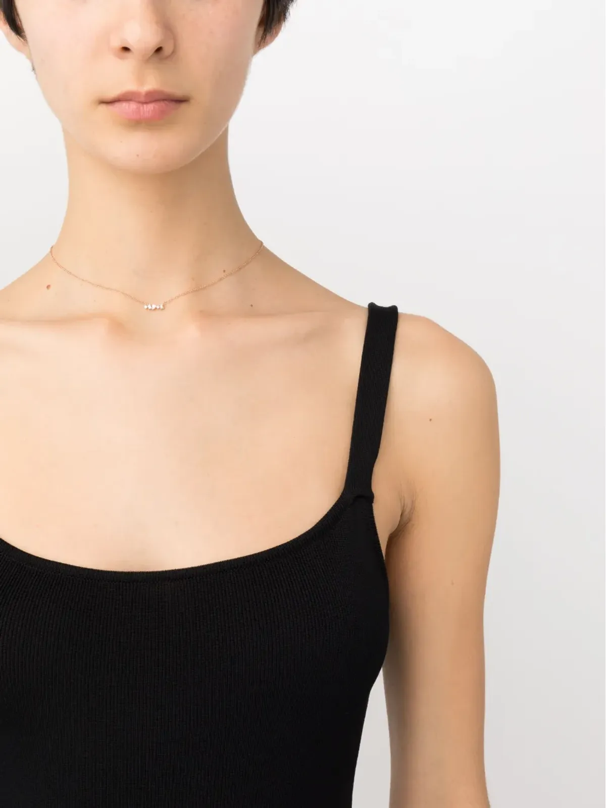 Ef Collection 14kt rose gold Mini Bar diamond necklace - Pink - 画像2