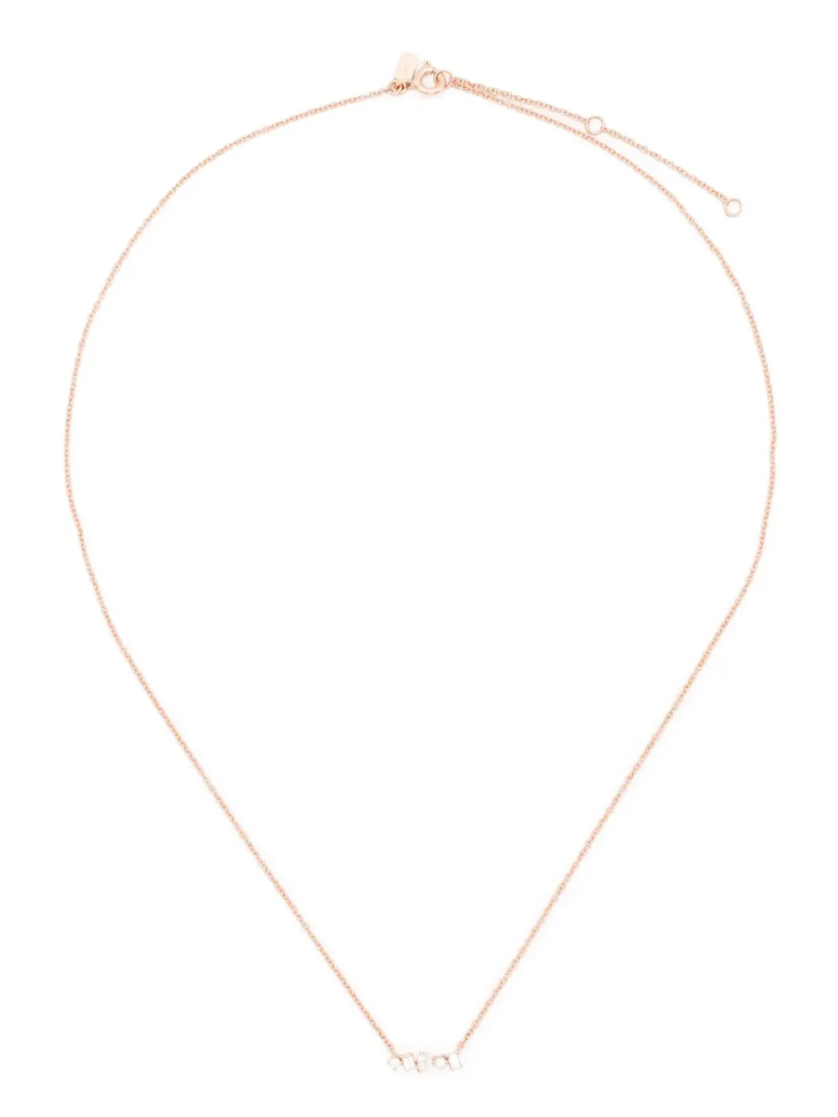 Ef Collection 14kt rose gold Mini Bar diamond necklace - Pink - 画像3