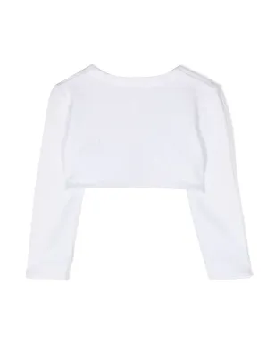 Monnalisa ロゴ入りクロップドカーディガン - サムネイル2