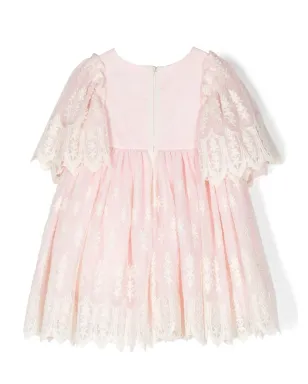 Patachou レースの半袖ドレス ピンク - サムネイル2