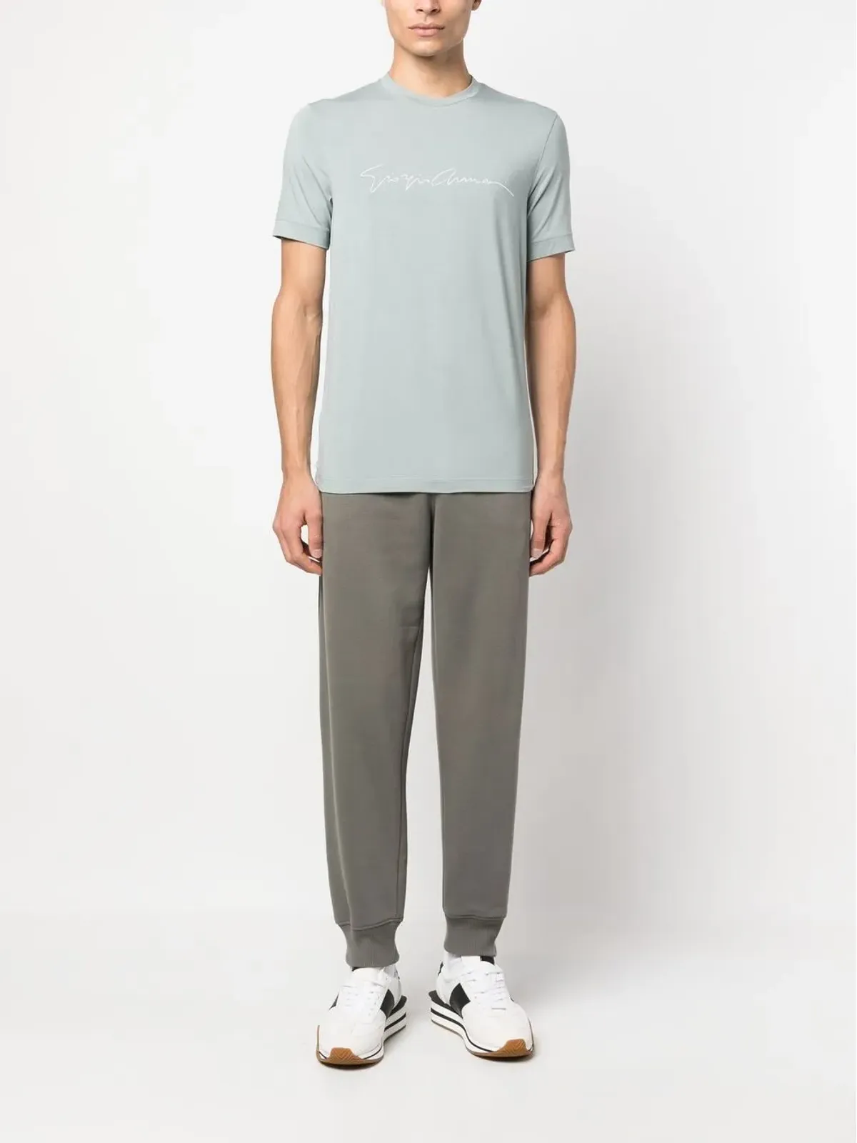 Giorgio Armani ドローコード付きウール トラックパンツ - グリーン - 画像2