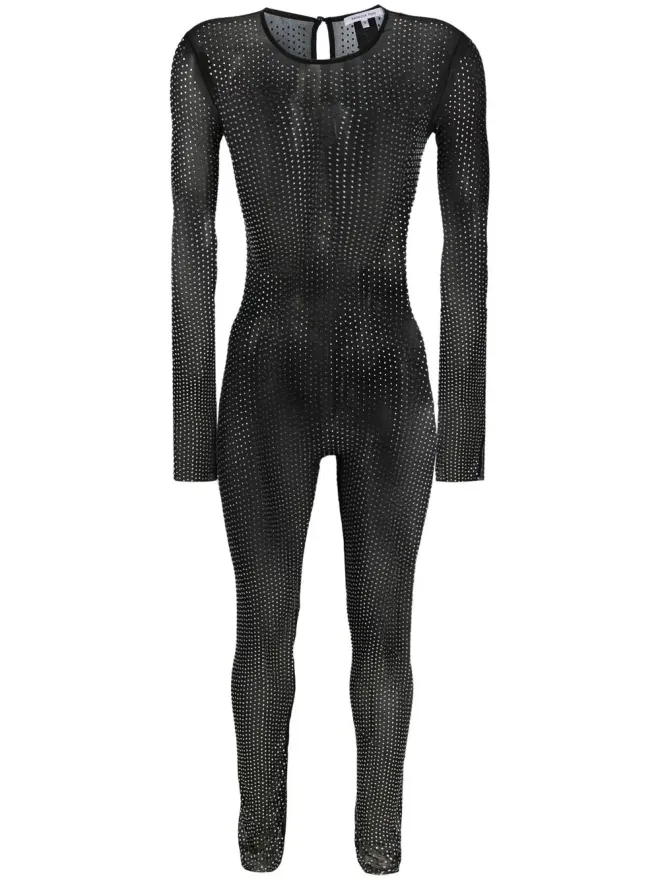 Patrizia Pepe Patrizia Pepe シアークリスタル装飾ジャンプスーツ（ブラック）の商品画像