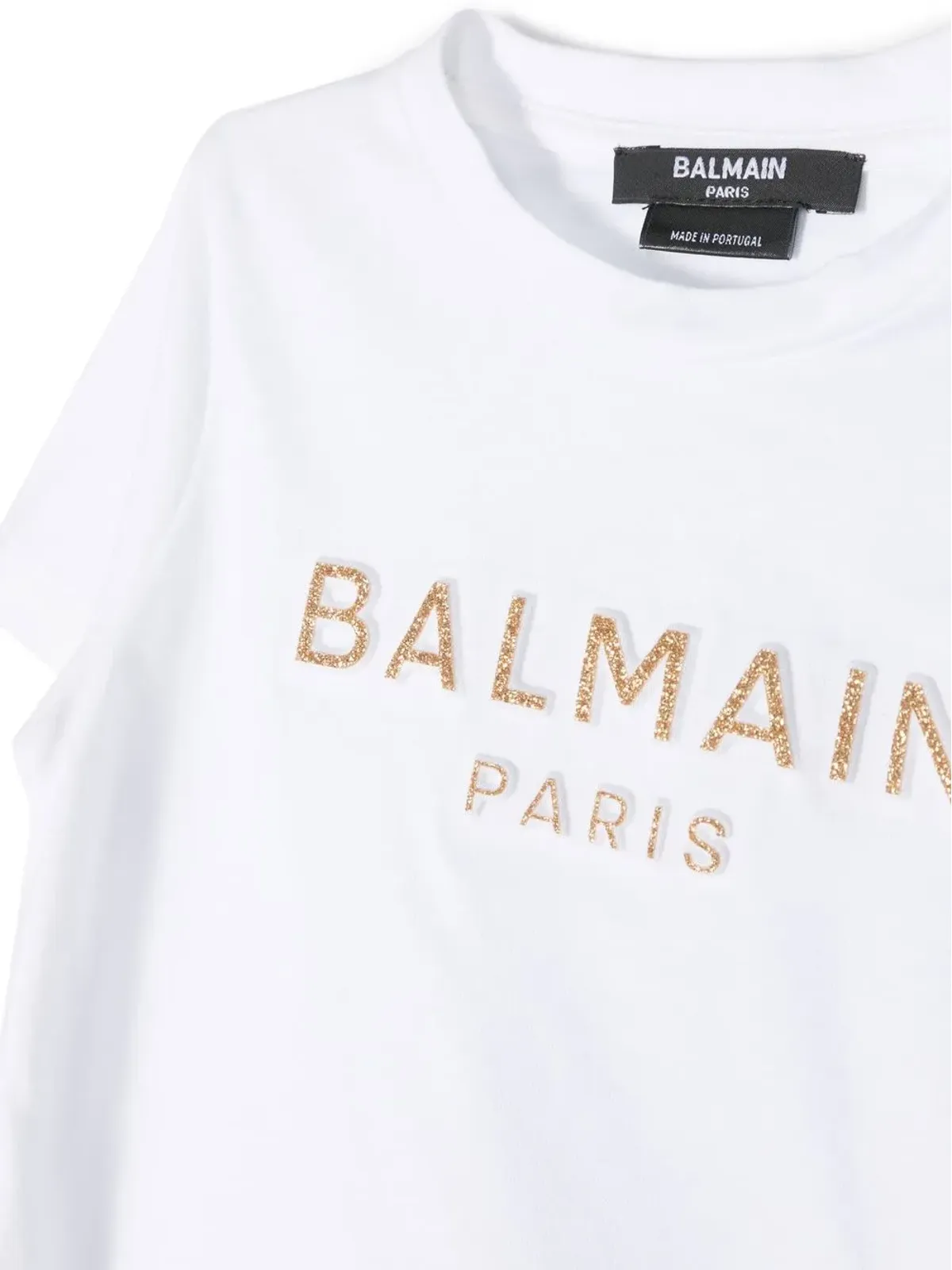 Balmain Kids グリッター ロゴ コットン Tシャツ - 画像3
