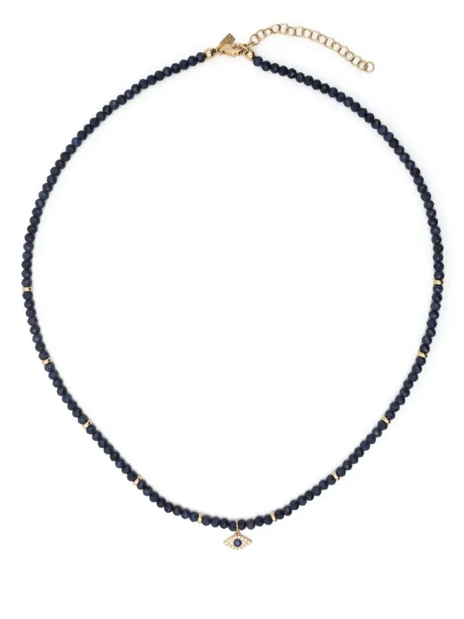 EF COLLECTION Ef Collection 14K イエローゴールド イービルアイ サファイア ビーズ ネックレスの商品画像
