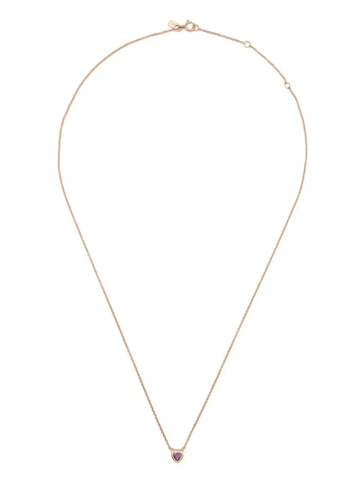 Ef Collection ローズゴールド 14K ハート型サファイア ネックレス（ピンク） - 画像3