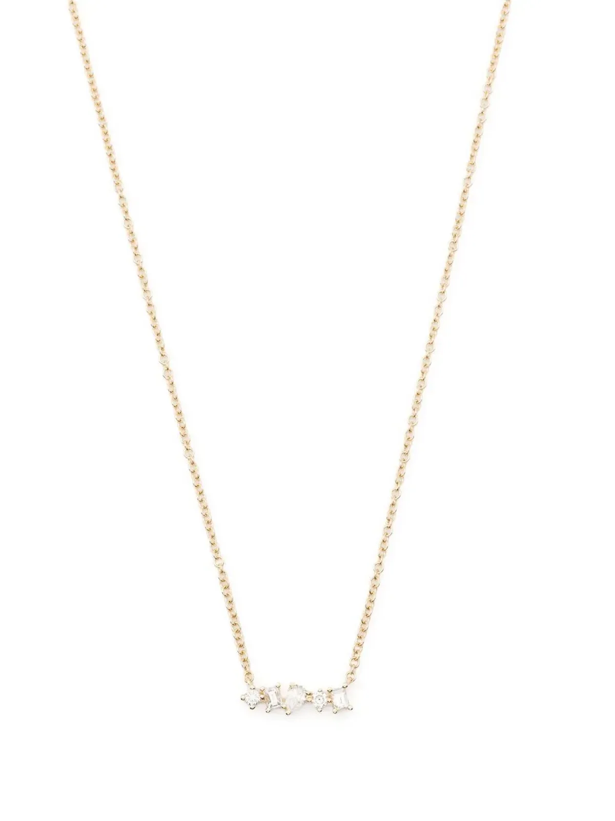 Ef Collection 14kt Yellow Gold Mini Diamond Bar Necklace - 画像1
