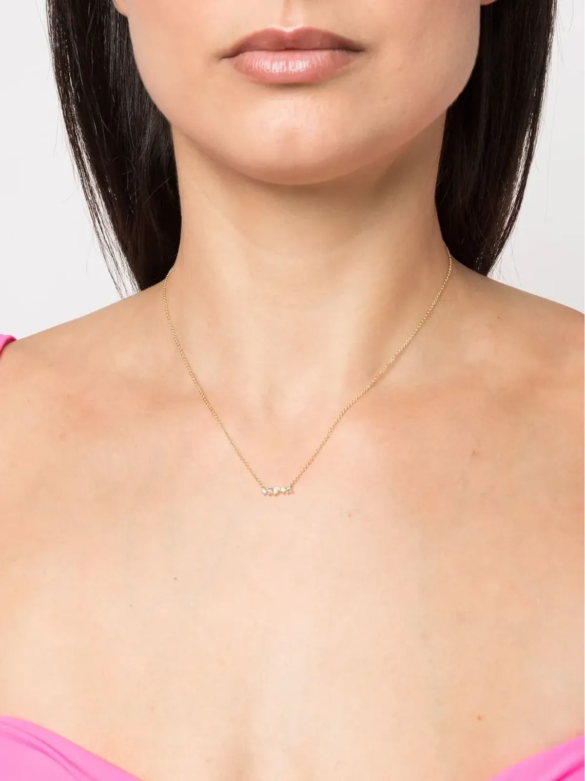 Ef Collection 14kt Yellow Gold Mini Diamond Bar Necklace - 画像2
