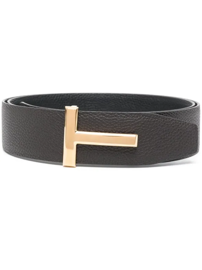 TOM FORD TOM FORD リッジ T レザー ベルト - ブラウンの商品画像