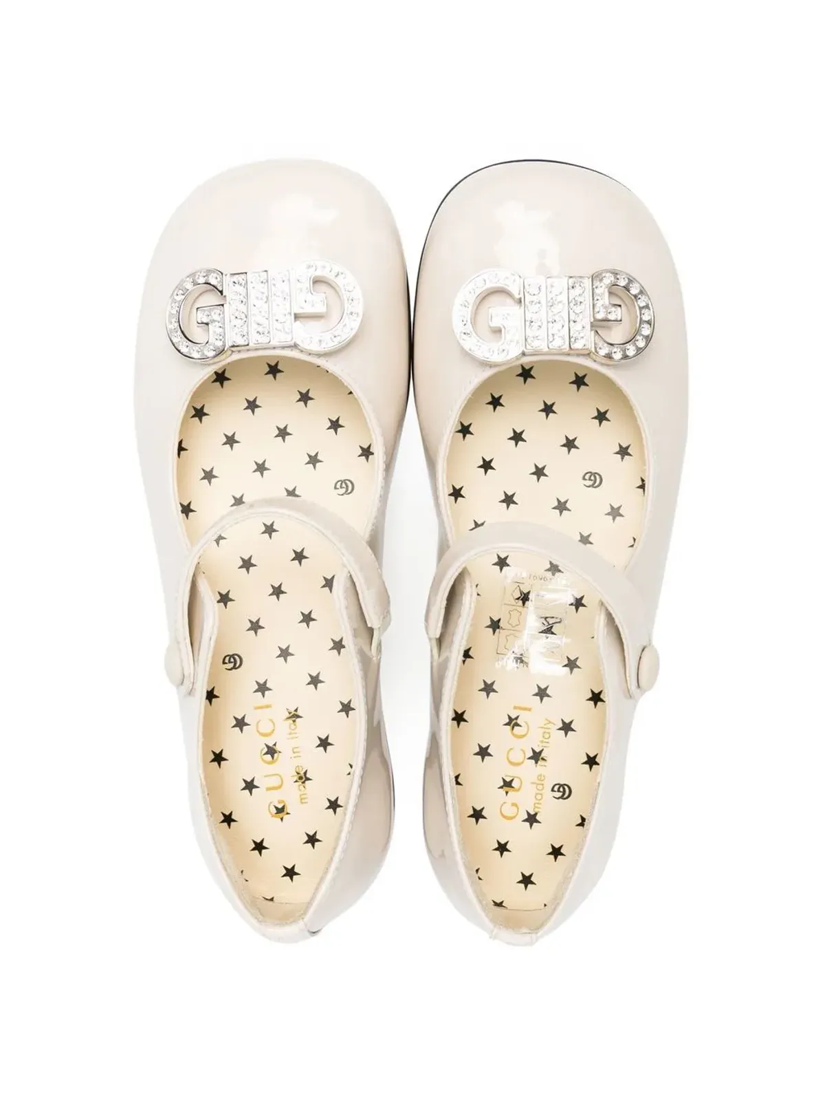 Gucci Kids ロゴプレート付きバレエシューズ - White - 画像3