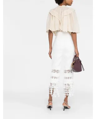 ZIMMERMANN ハイウエスト刺繍デザインパンツ - ホワイト - サムネイル4