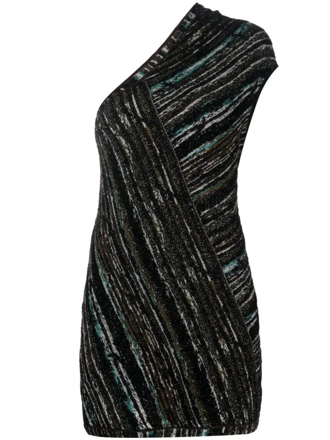Missoni Pre-Owned Missoni Pre-Owned 2000s metallic one-shoulder top - Blackの商品画像