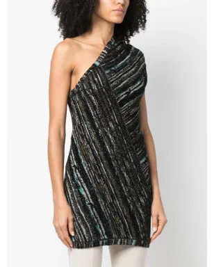 Missoni Pre-Owned 2000s metallic one-shoulder top - Black - サムネイル3