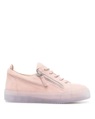 Giuseppe Zanotti ジップディテール レザー ロー・トップスニーカー ピンク - サムネイル1
