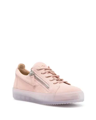 Giuseppe Zanotti ジップディテール レザー ロー・トップスニーカー ピンク - サムネイル2
