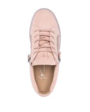 Giuseppe Zanotti ジップディテール レザー ロー・トップスニーカー ピンク - サムネイル4